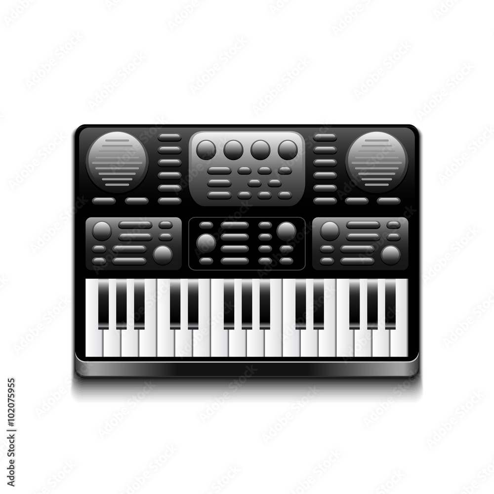 Obraz premium Synthesizer isolated on white vector