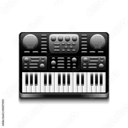 Synthesizer isolated on white vector