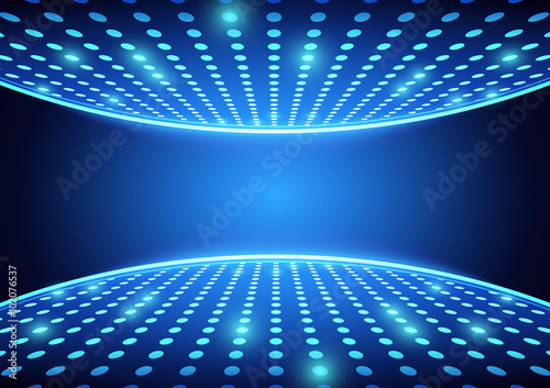 Blue Spotlights Dance Floor - Abstract Background Illustration, Vector