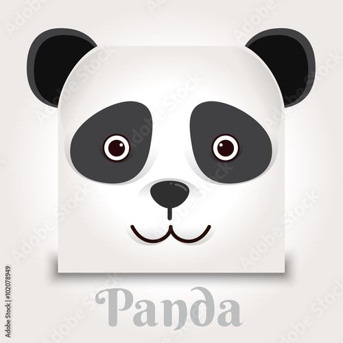 Fototapeta Naklejka Na Ścianę i Meble -  simple sign a panda - design template on black background