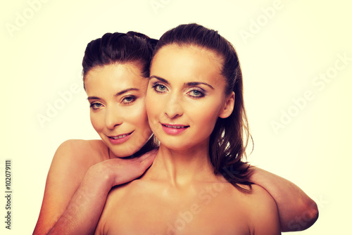 Two sisters with make up.