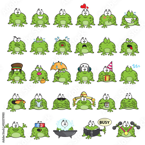 Emotional cute frogs