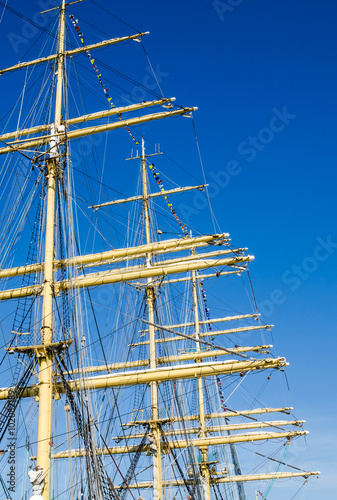 Mast with sails of an old sailing vessel © Igor Sokolov