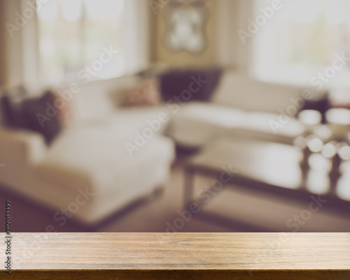 Blurred Living Room with Couches and Retro Instagram Style Filte