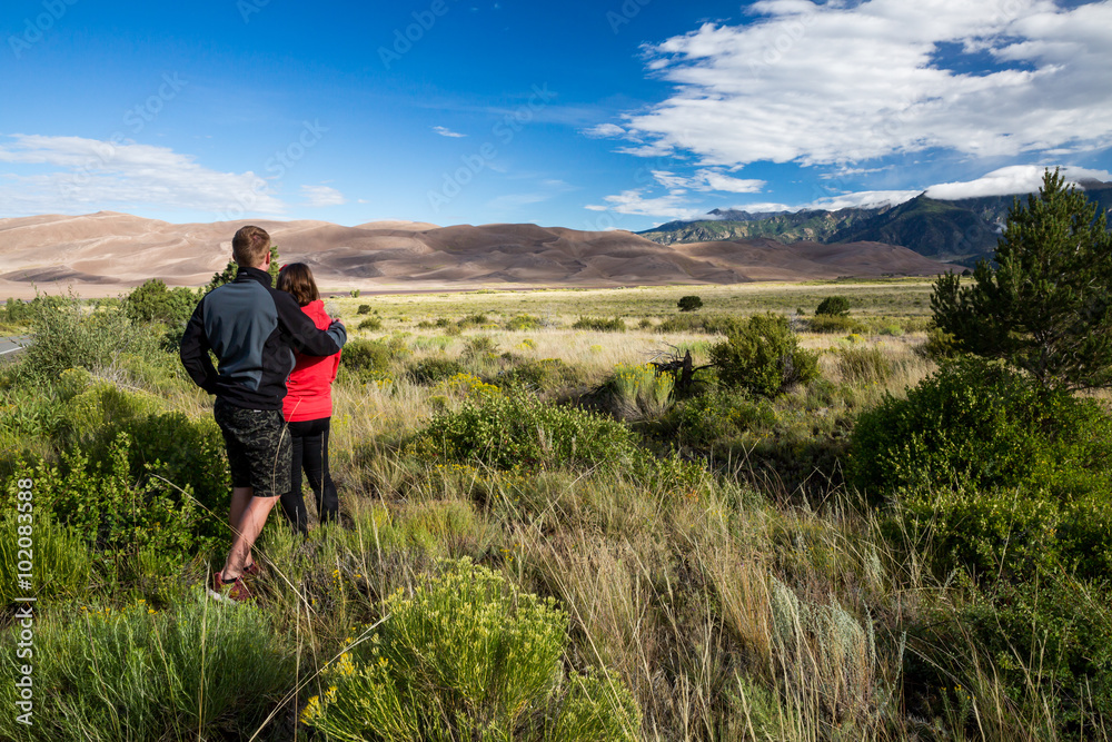 Young couple in Great Sand Dunes Park