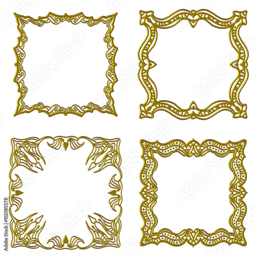 Golden ornamental background or frame collection
