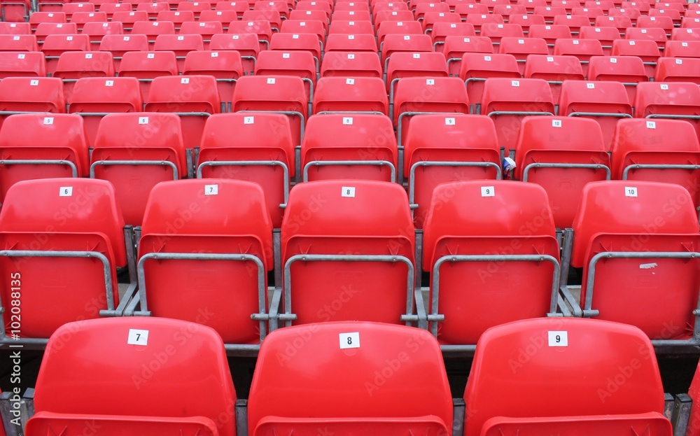 Empty red seats in stadium stock, photo, photograph, picture, image Empty red seats in stadium stock, photo, photograph, picture, image