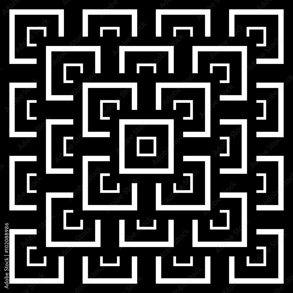 Abstract Seamless Black and White Art Deco Vector Patter Abstract Seamless Black and White Art Deco Vector Patter