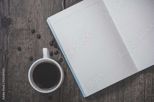 Bild auf Leinwand Cup of coffee and note