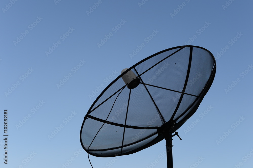 satellite dish blue sky background
