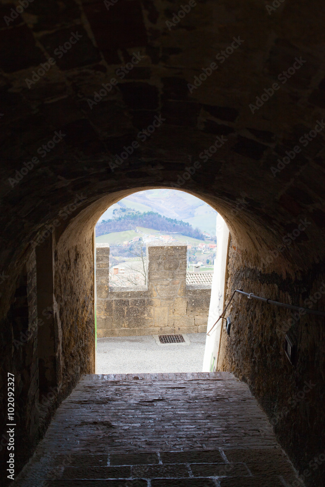 Fototapeta premium Light at the end of the tunnel.