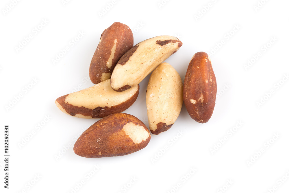 Brazil nuts on white close up Brazil nuts on white close up