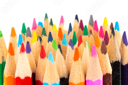 Colour pencils isolated on white