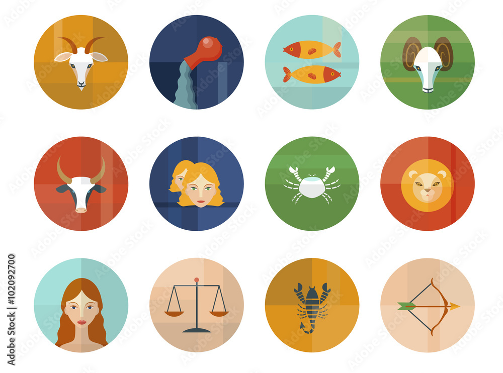 Set of Astrological Zodiac Symbols. Horoscope. Set of Astrological Zodiac Symbols. Horoscope.