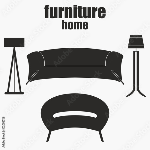 Home furniture, vector