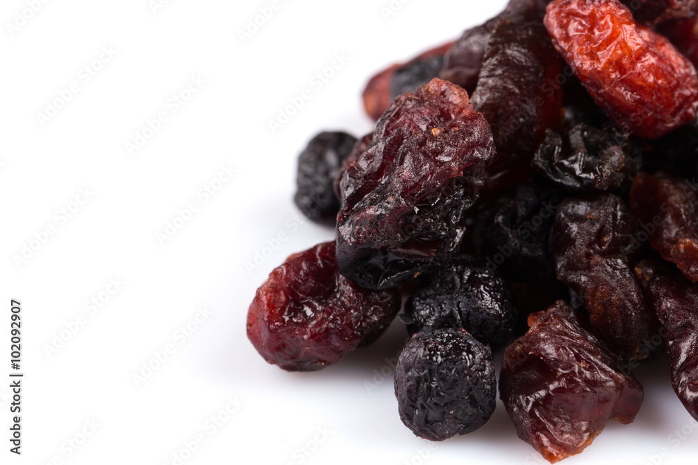 Dried cranberries, cherries and blueberries Dried cranberries, cherries and blueberries