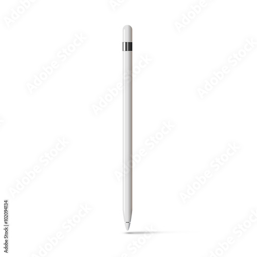Fototapet White tablet stylus isolated on white background.