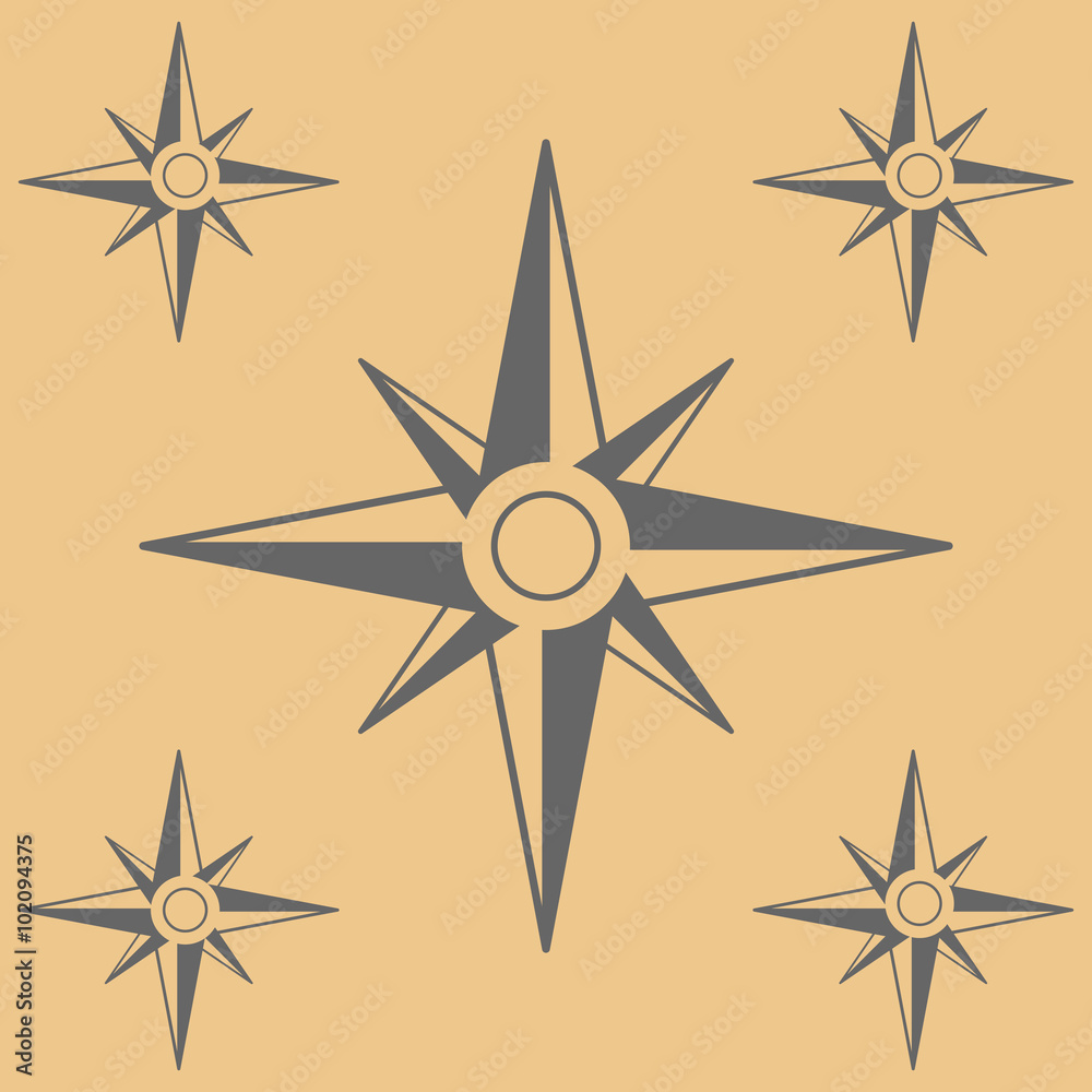 Compasses flat icons set. Vector illustration Compasses flat icons set. Vector illustration