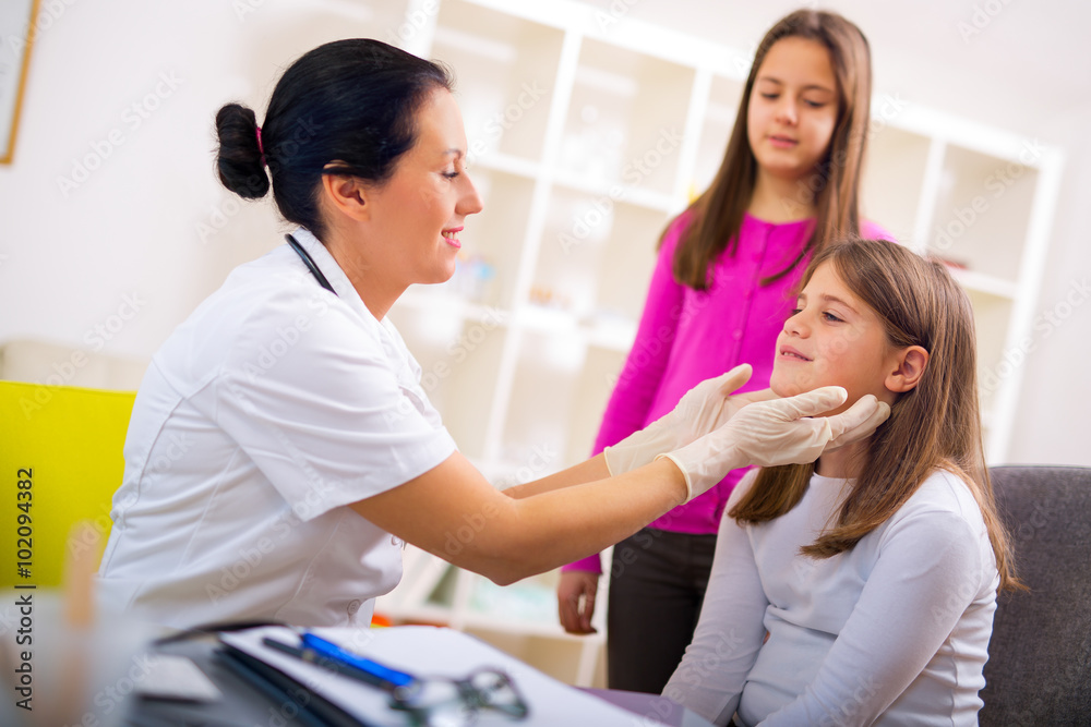 Female doctor and girls patient. Medical examination. Female doctor and girls patient. Medical examination.