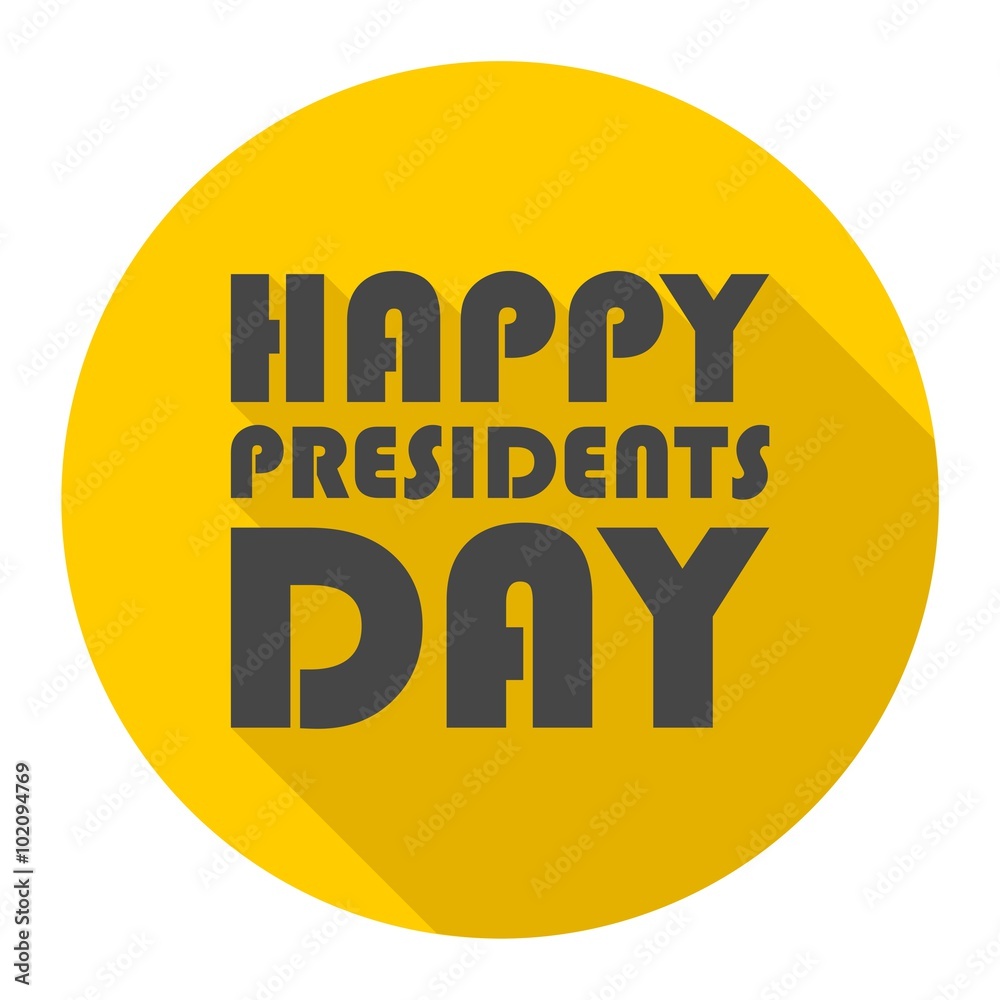 Happy Presidents Day icon with long shadow Happy Presidents Day icon with long shadow