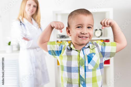 Portrait of a happy healthy child in doctor's office	