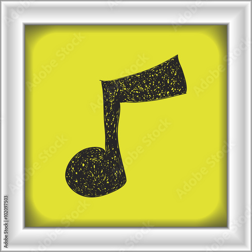 Simple doodle of a music note