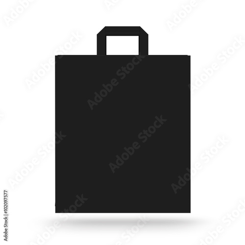 Blank paper bag mock up isolated. Black clear magazine packet mockup.