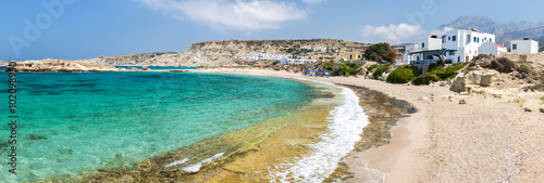 Panoramic view of Lefkos beach. Karpathos island. Greece.