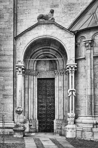 Detail of church of San Vigilio, Trento, Italy.