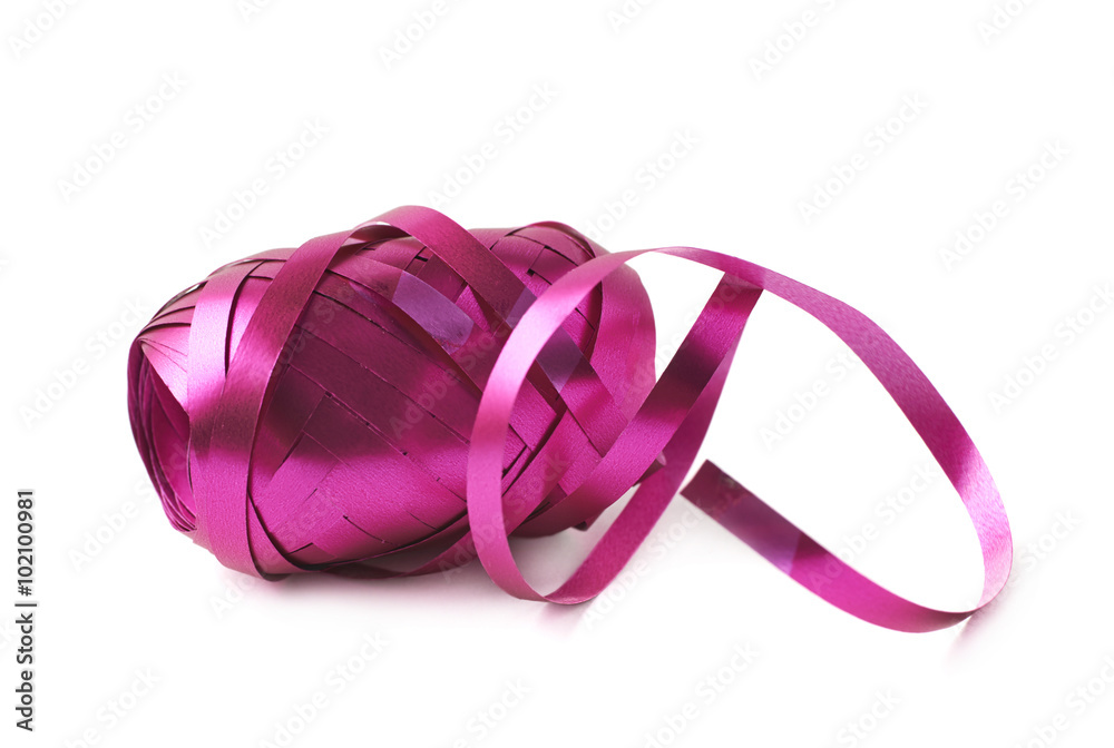Glossy ribbon reel isolated Glossy ribbon reel isolated