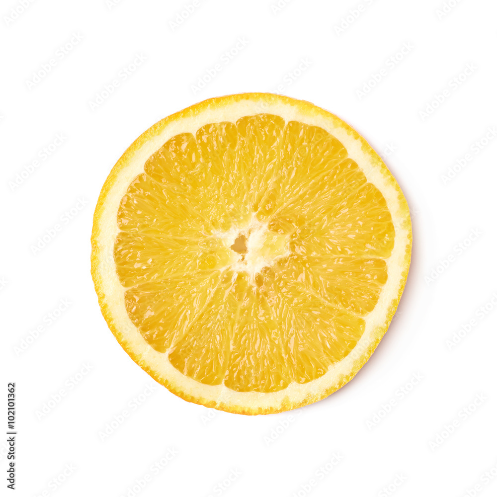 Round slice of an orange fruit Round slice of an orange fruit