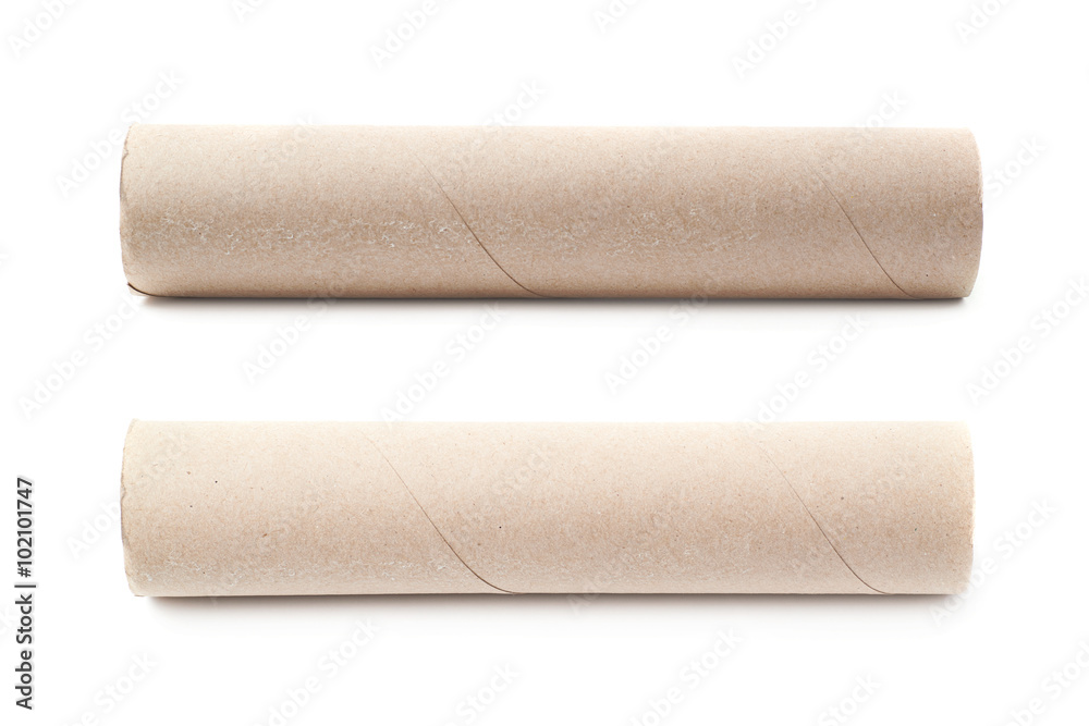 Fototapeta premium Empty tissue tube isolated