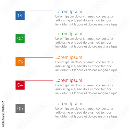 One two three four five infographics timeline