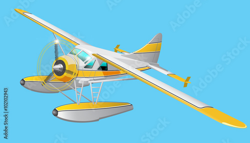 Retro seaplane illustration