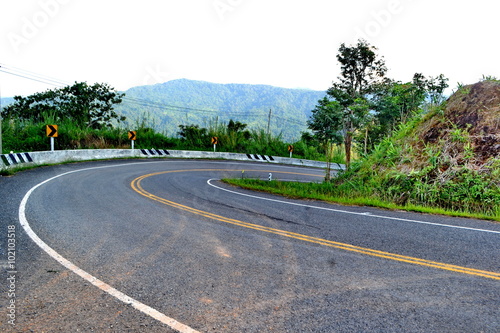 curve of the road  