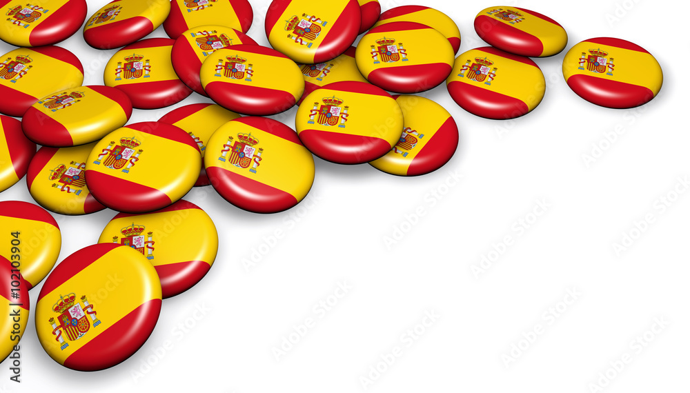 Spain Flag Button Badges - obrazy, fototapety, plakaty 