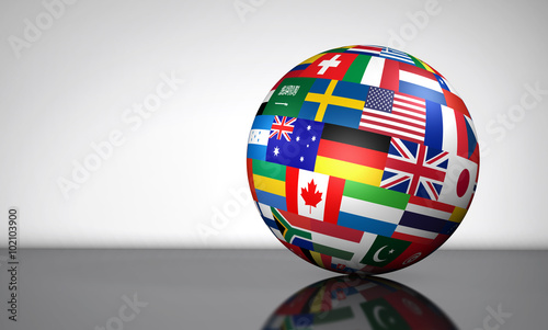 Global Business International Globe Flags photo