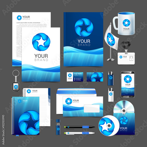 corporate identity template water drop brandbook guideline