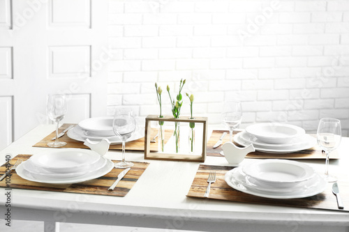 Beautiful table setting with natural eco materials