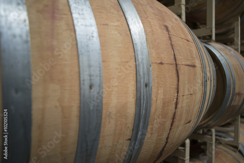 Wine Barrels Aging Wine