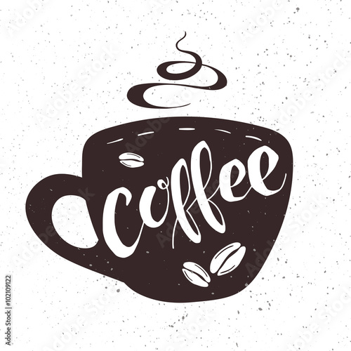 vector hand drawn lettering coffee badge, labels, signs. Monochrome design with stylish elements.