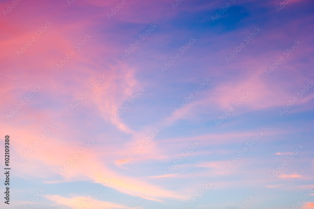 Color sky with clouds, background