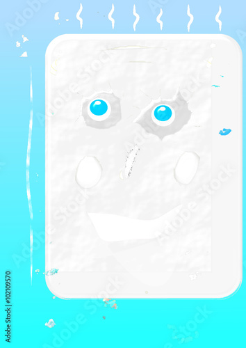 Cubito de hielo cayendo.