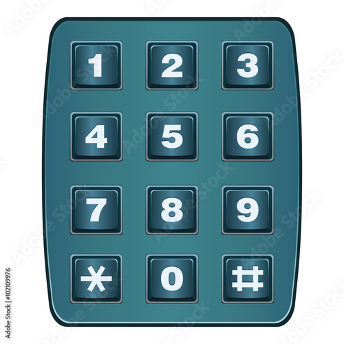 Classic land line telephone keypad isolated on white vector
