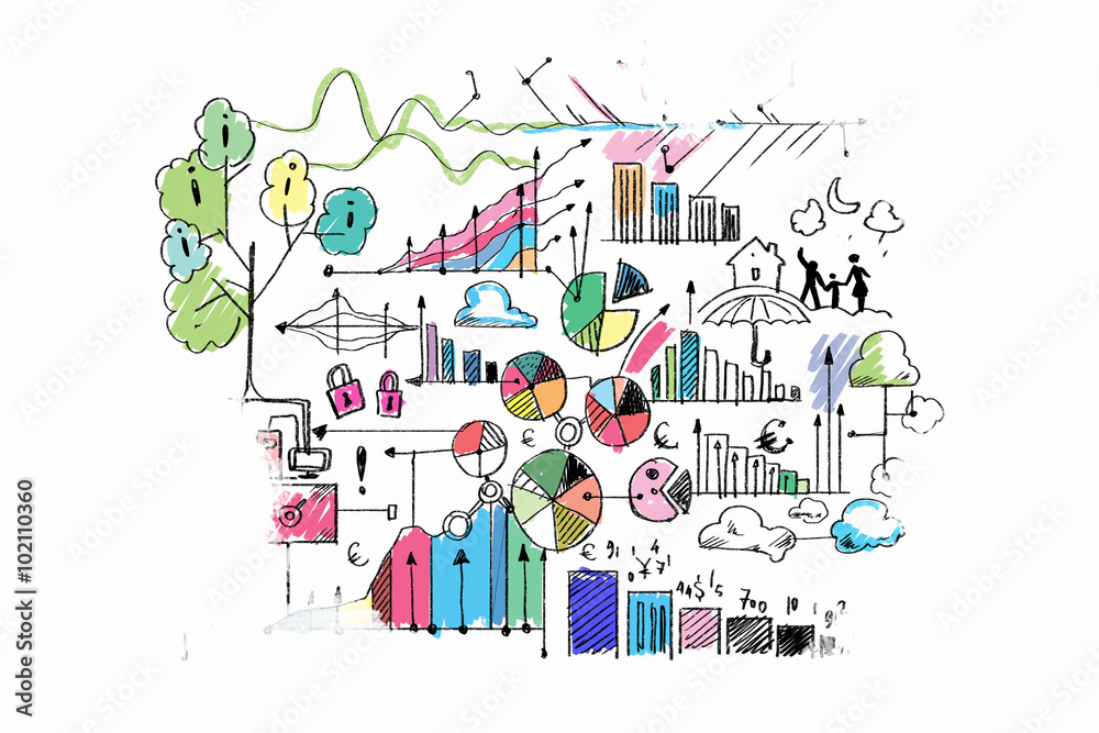 Colorful infographs on white background Colorful infographs on white background