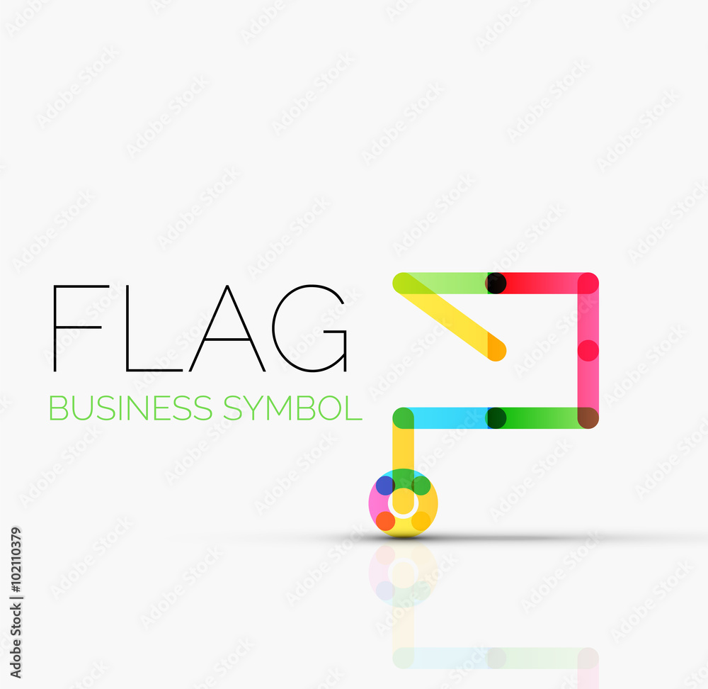 Logo flag, abstract linear geometric business icon Logo flag, abstract linear geometric business icon