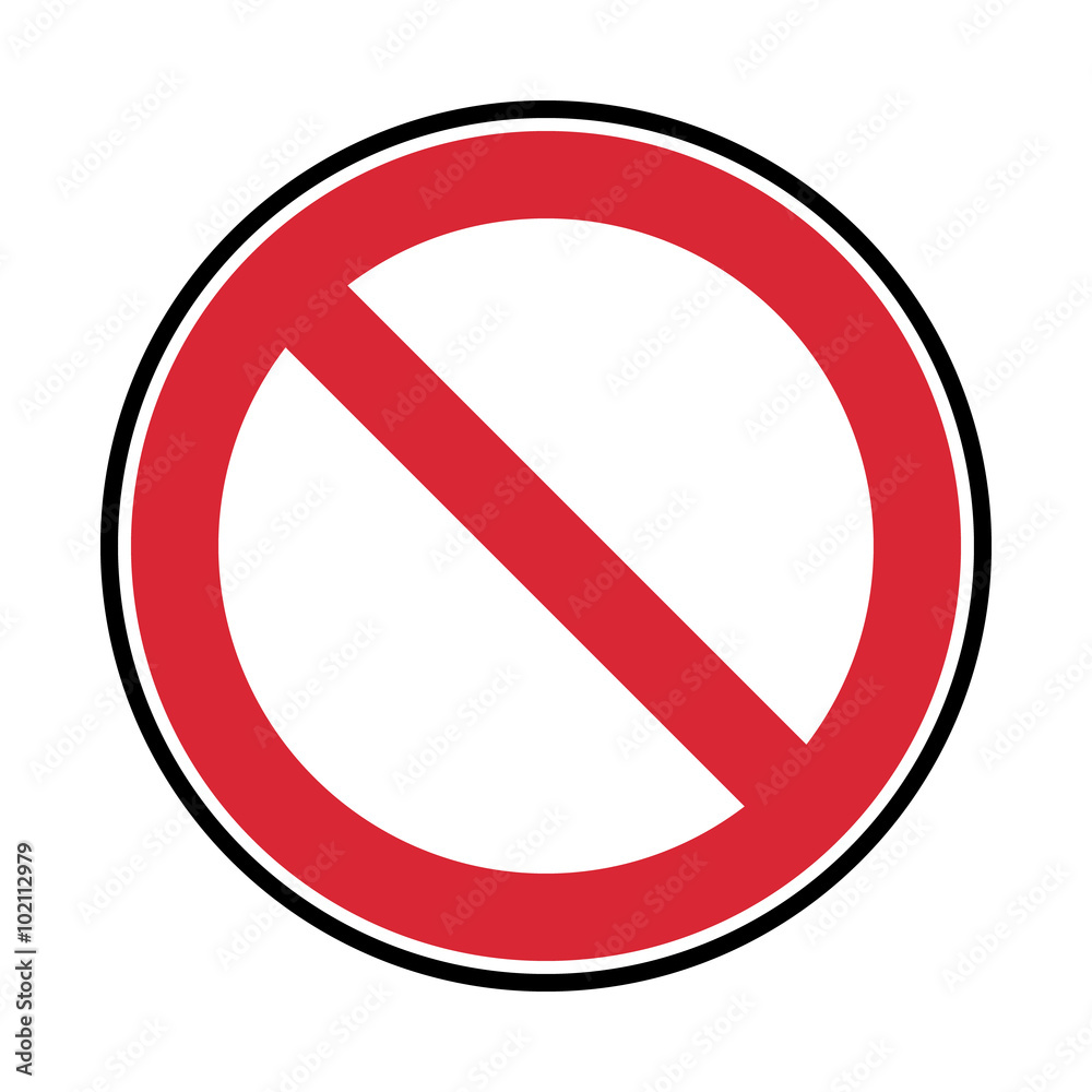 vector prohibited symbol, red and black sign isolated on white vector prohibited symbol, red and black sign isolated on white