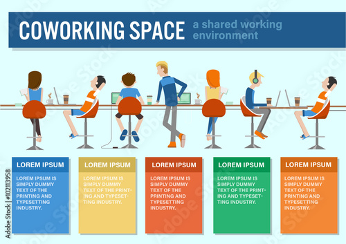  coworking center infographic template