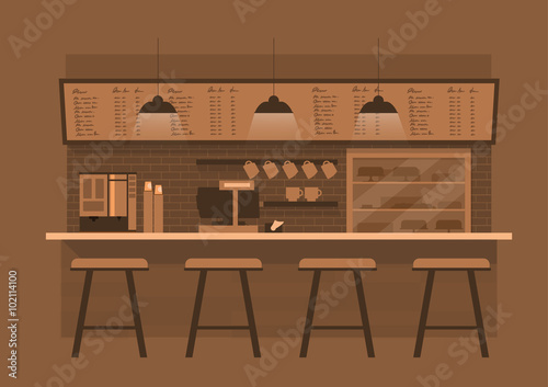 coffee counterin in Brown  monotone color background