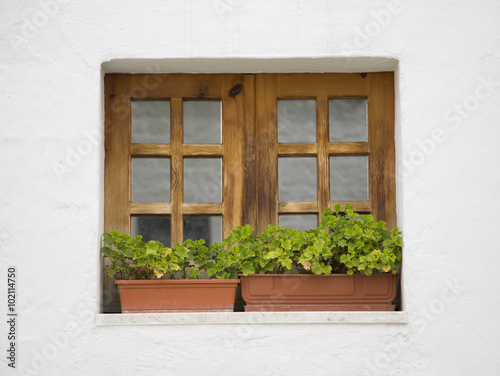 Wooden window in Alberobello  Italy